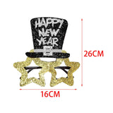 Maxbell Happy New Year Eyeglasses Eyewear Glitter for New Year'S Eve Party Favors Aureate
