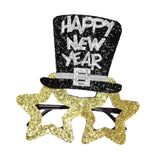Maxbell Happy New Year Eyeglasses Eyewear Glitter for New Year'S Eve Party Favors Aureate