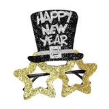 Maxbell Happy New Year Eyeglasses Eyewear Glitter for New Year'S Eve Party Favors Aureate