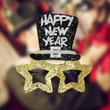 Maxbell Happy New Year Eyeglasses Eyewear Glitter for New Year'S Eve Party Favors Aureate