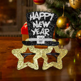 Maxbell Happy New Year Eyeglasses Eyewear Glitter for New Year'S Eve Party Favors Aureate