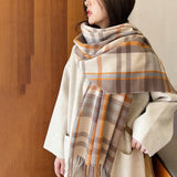Maxbell Women Tartan Scarfs Wrap Long Shawl Holiday Gift Length 180cm, Width 68cm Style B