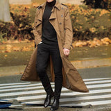 Maxbell Windproof Men'trench Coat Warm Peacoat Soft for Vacation daily Wear Khaki M
