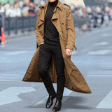 Maxbell Windproof Men'trench Coat Warm Peacoat Soft for Vacation daily Wear Khaki M