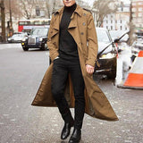 Maxbell Windproof Men'trench Coat Warm Peacoat Soft for Vacation daily Wear Khaki L