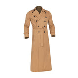 Maxbell Windproof Men'trench Coat Warm Peacoat Soft for Vacation daily Wear Khaki L