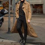 Maxbell Windproof Men'trench Coat Warm Peacoat Soft for Vacation daily Wear Khaki L