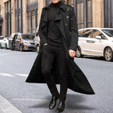 Maxbell Windproof Men'trench Coat Warm Peacoat Soft for Vacation daily Wear Black S