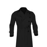 Maxbell Windproof Men'trench Coat Warm Peacoat Soft for Vacation daily Wear Black 2XL
