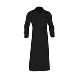 Maxbell Windproof Men'trench Coat Warm Peacoat Soft for Vacation daily Wear Black 2XL