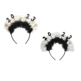 Maxbell 2023 New Year Headband Creative Headpiece Glitter Hair Band for Unisex Aureate