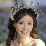 Maxbell 2023 New Year Headband Creative Headpiece Glitter Hair Band for Unisex Aureate