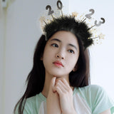 Maxbell 2023 New Year Headband Creative Headpiece Glitter Hair Band for Unisex Aureate