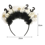 Maxbell 2023 New Year Headband Creative Headpiece Glitter Hair Band for Unisex Aureate