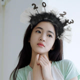 Maxbell 2023 New Year Headband Creative Headpiece Glitter Hair Band for Unisex Argent