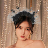 Maxbell 2023 New Year Headband Creative Headpiece Glitter Hair Band for Unisex Argent