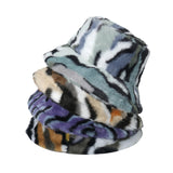 Maxbell Trendy Faux Plush Bucket Hat Fisherman Caps Casual Headwear Winter Hats StyleA