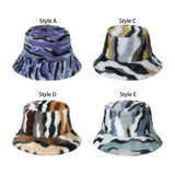 Maxbell Trendy Faux Plush Bucket Hat Fisherman Caps Casual Headwear Winter Hats StyleA