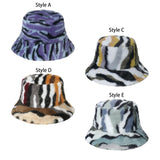 Maxbell Trendy Faux Plush Bucket Hat Fisherman Caps Casual Headwear Winter Hats StyleA