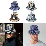 Maxbell Trendy Faux Plush Bucket Hat Fisherman Caps Casual Headwear Winter Hats StyleA