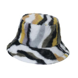 Maxbell Trendy Faux Plush Bucket Hat Fisherman Caps Casual Headwear Winter Hats StyleC