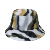 Maxbell Trendy Faux Plush Bucket Hat Fisherman Caps Casual Headwear Winter Hats StyleC