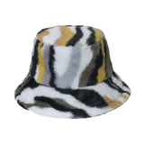 Maxbell Trendy Faux Plush Bucket Hat Fisherman Caps Casual Headwear Winter Hats StyleC