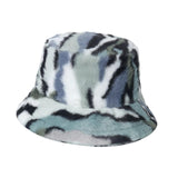 Maxbell Trendy Faux Plush Bucket Hat Fisherman Caps Casual Headwear Winter Hats StyleE