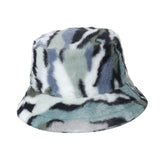 Maxbell Trendy Faux Plush Bucket Hat Fisherman Caps Casual Headwear Winter Hats StyleE