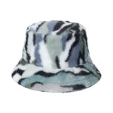 Maxbell Trendy Faux Plush Bucket Hat Fisherman Caps Casual Headwear Winter Hats StyleE