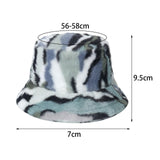 Maxbell Trendy Faux Plush Bucket Hat Fisherman Caps Casual Headwear Winter Hats StyleE