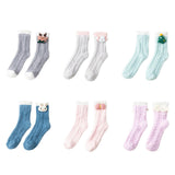 Maxbell Women Crew Socks Fleece Socks Comfortable Winter Thermal Socks Daily Wear Blue