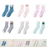 Maxbell Women Crew Socks Fleece Socks Comfortable Winter Thermal Socks Daily Wear Blue