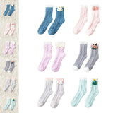 Maxbell Women Crew Socks Fleece Socks Comfortable Winter Thermal Socks Daily Wear Blue