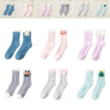 Maxbell Women Crew Socks Fleece Socks Comfortable Winter Thermal Socks Daily Wear Blue