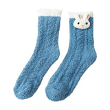 Maxbell Women Crew Socks Fleece Socks Comfortable Winter Thermal Socks Daily Wear Blue