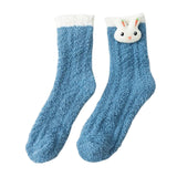 Maxbell Women Crew Socks Fleece Socks Comfortable Winter Thermal Socks Daily Wear Blue
