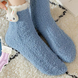 Maxbell Women Crew Socks Fleece Socks Comfortable Winter Thermal Socks Daily Wear Blue