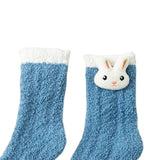 Maxbell Women Crew Socks Fleece Socks Comfortable Winter Thermal Socks Daily Wear Blue