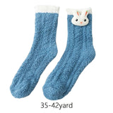 Maxbell Women Crew Socks Fleece Socks Comfortable Winter Thermal Socks Daily Wear Blue