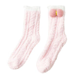 Maxbell Women Crew Socks Fleece Socks Comfortable Winter Thermal Socks Daily Wear Pink