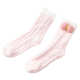 Maxbell Women Crew Socks Fleece Socks Comfortable Winter Thermal Socks Daily Wear Pink