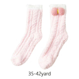 Maxbell Women Crew Socks Fleece Socks Comfortable Winter Thermal Socks Daily Wear Pink