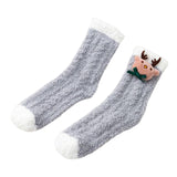 Maxbell Women Crew Socks Fleece Socks Comfortable Winter Thermal Socks Daily Wear Dark Gray