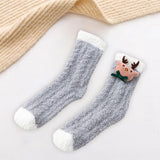 Maxbell Women Crew Socks Fleece Socks Comfortable Winter Thermal Socks Daily Wear Dark Gray