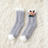 Maxbell Women Crew Socks Fleece Socks Comfortable Winter Thermal Socks Daily Wear Dark Gray