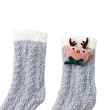 Maxbell Women Crew Socks Fleece Socks Comfortable Winter Thermal Socks Daily Wear Dark Gray
