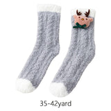 Maxbell Women Crew Socks Fleece Socks Comfortable Winter Thermal Socks Daily Wear Dark Gray