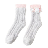 Maxbell Women Crew Socks Fleece Socks Comfortable Winter Thermal Socks Daily Wear Light Gray