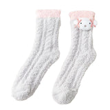 Maxbell Women Crew Socks Fleece Socks Comfortable Winter Thermal Socks Daily Wear Light Gray